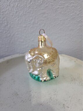 Glass Blown Elephant Ornament